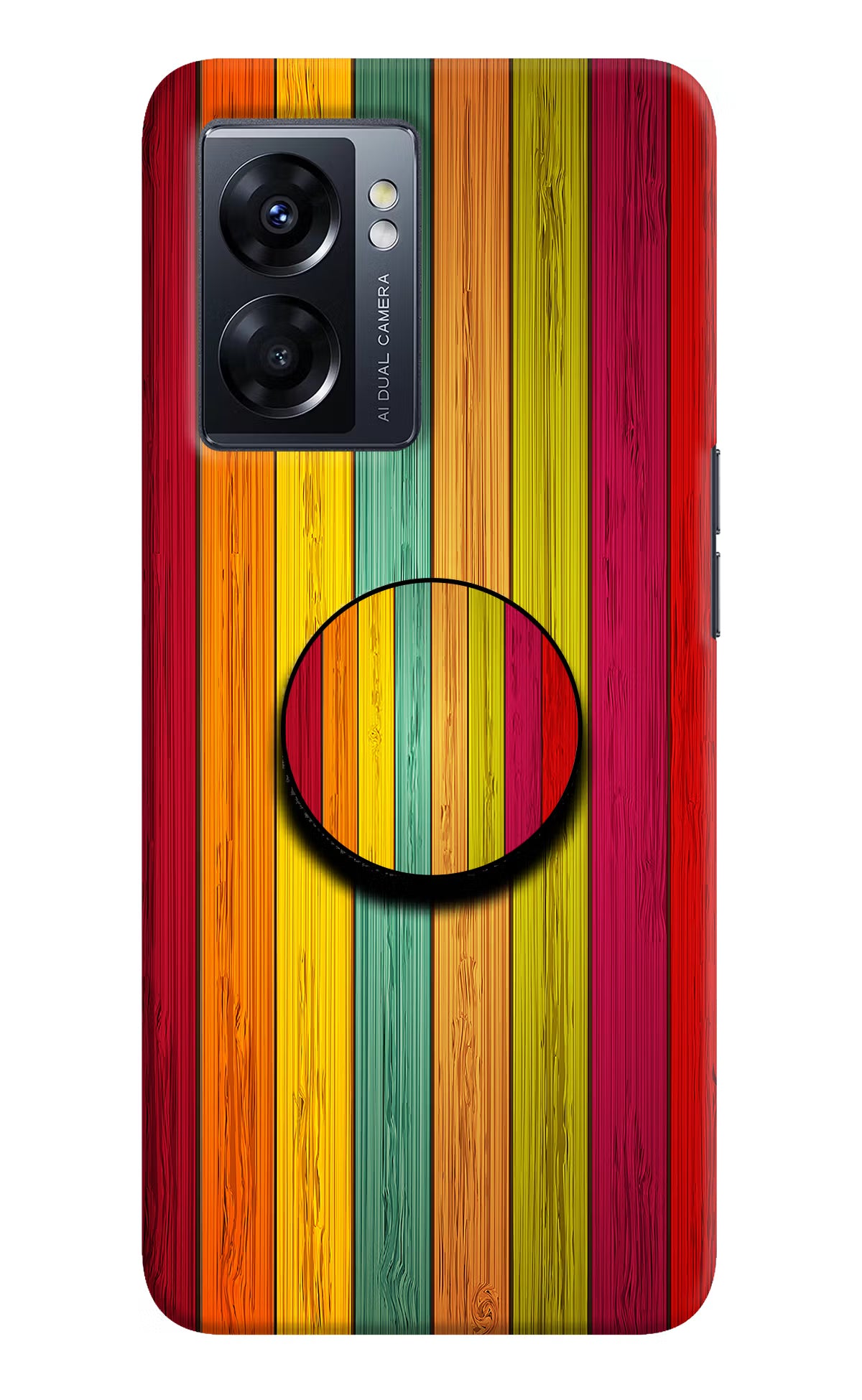 Multicolor Wooden Oppo K10 5G Pop Case by Casekaro