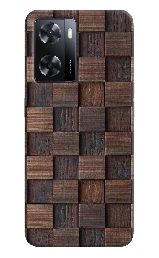 Wooden Cube Design Oppo A57 2022 Hard Case Back Cover by Casekaro