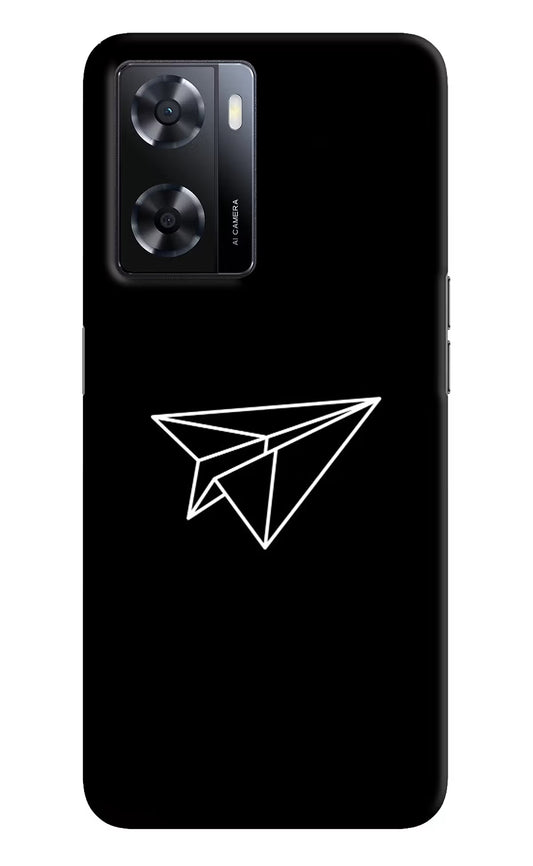 Paper Plane White Oppo A57 2022 Hard Case Back Cover by Casekaro