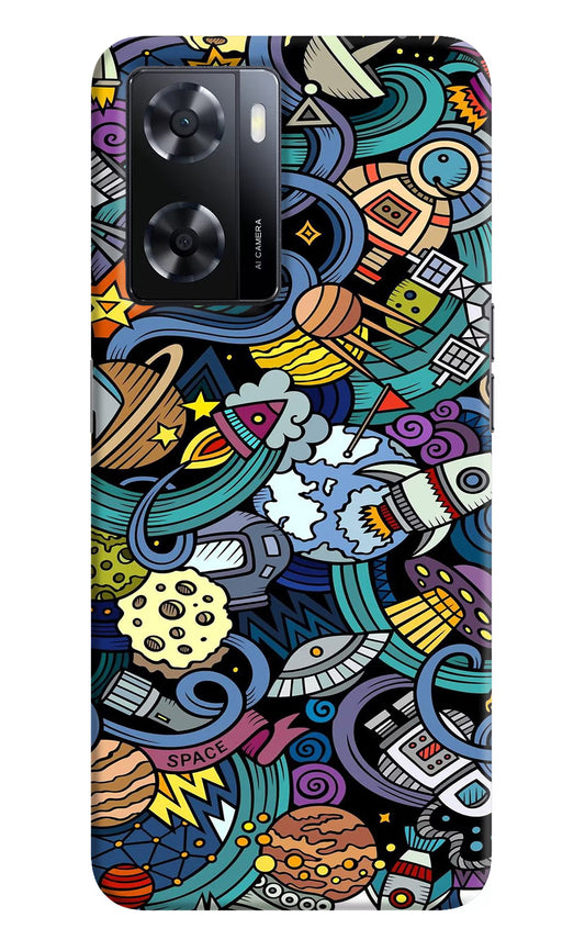 Space Abstract Oppo A57 2022 Hard Case Back Cover by Casekaro