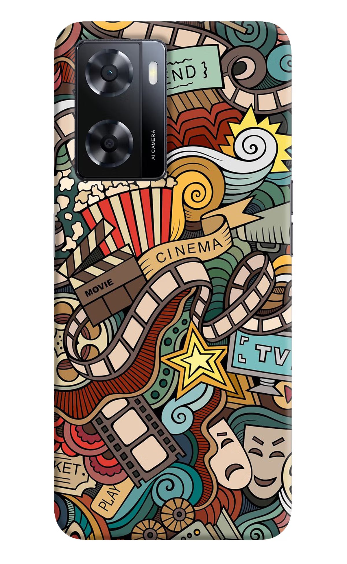Cinema Abstract Oppo A57 2022 Hard Case Back Cover by Casekaro