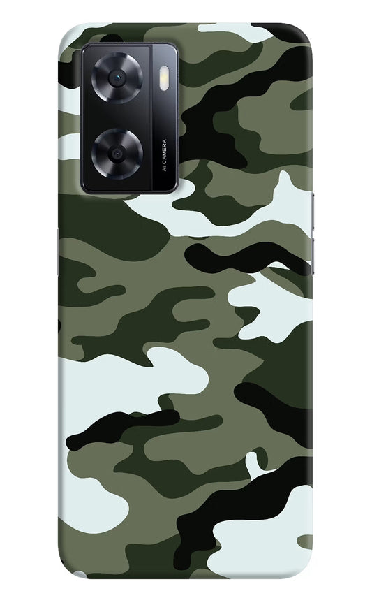 Camouflage Oppo A57 2022 Hard Case Back Cover by Casekaro