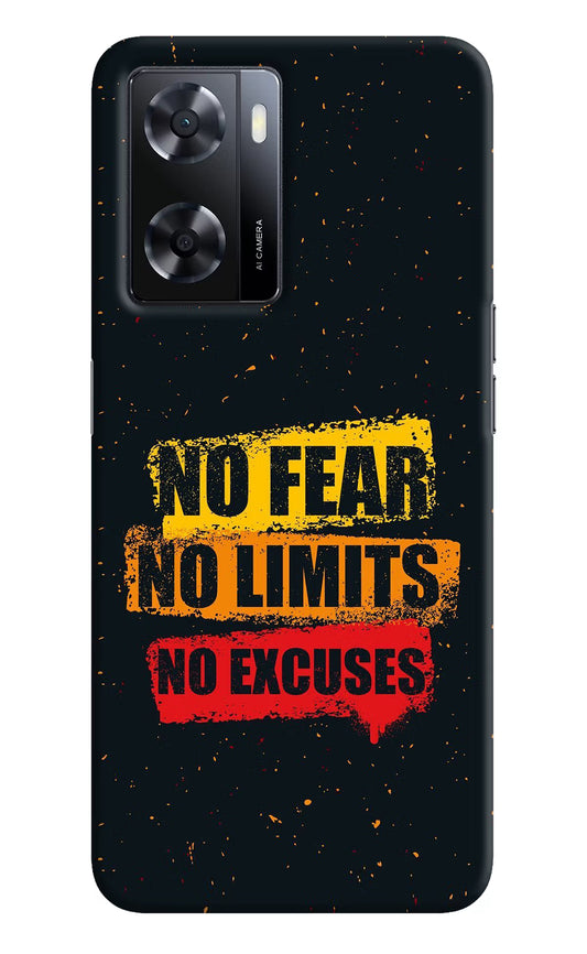 No Fear No Limits No Excuse Oppo A57 2022 Hard Case Back Cover by Casekaro