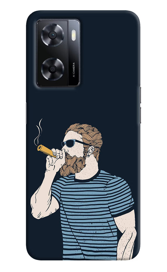 Smoking Oppo A57 2022 Hard Case Back Cover by Casekaro