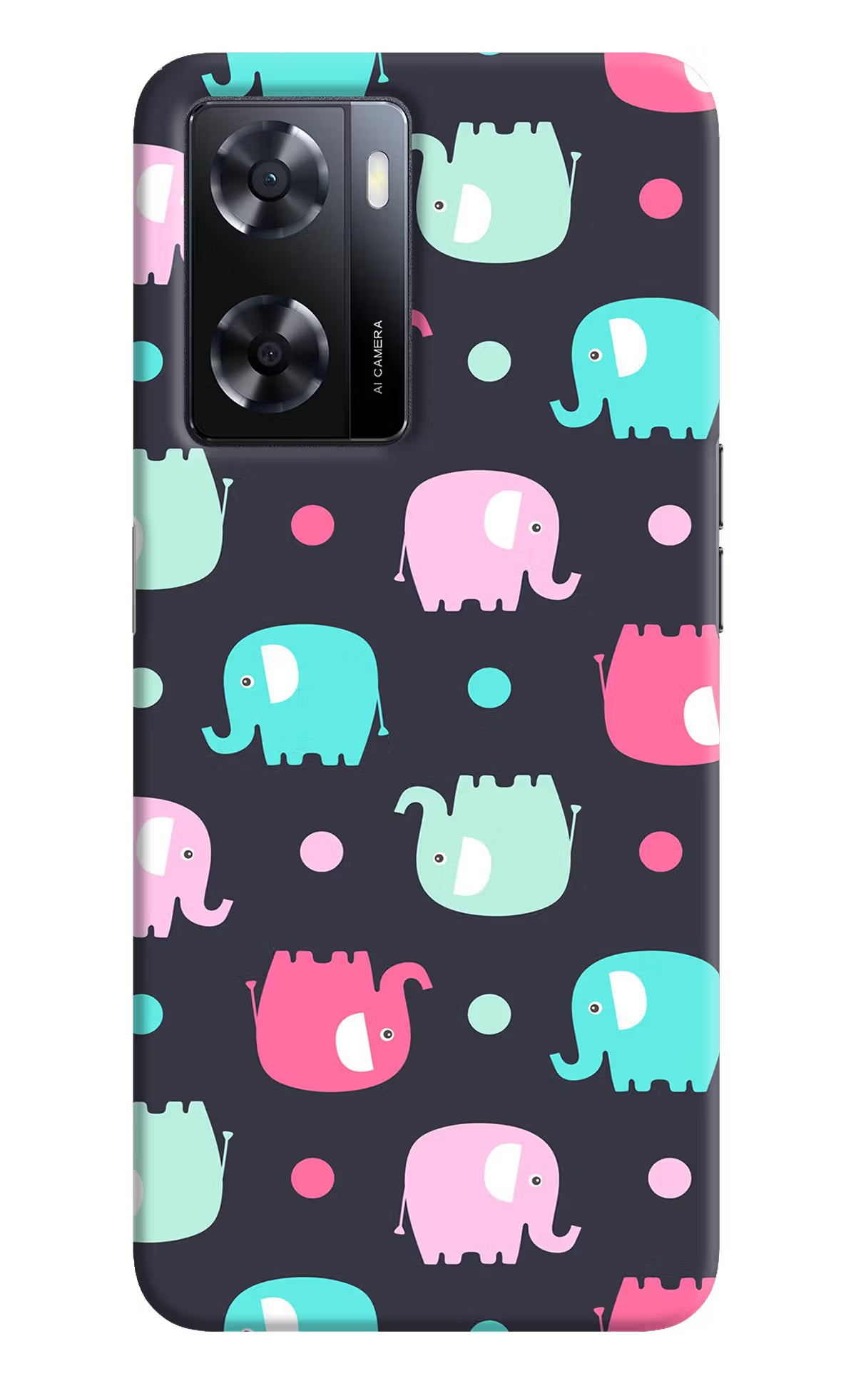 Elephants Oppo A57 2022 Hard Case Back Cover by Casekaro