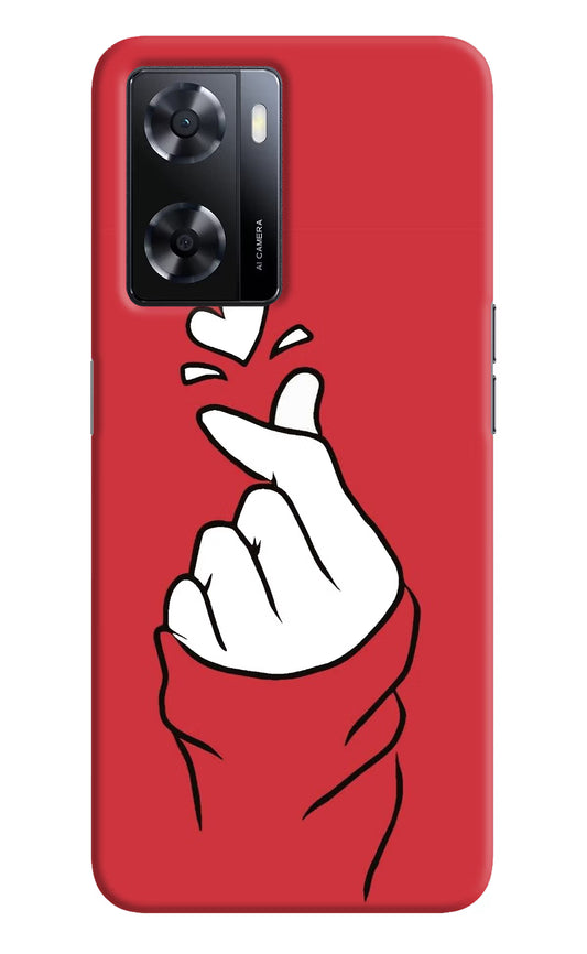 Korean Love Sign Oppo A57 2022 Hard Case Back Cover by Casekaro