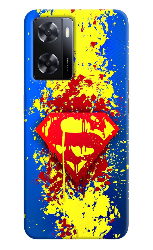 Superman logo Oppo A57 2022 Hard Case Back Cover by Casekaro