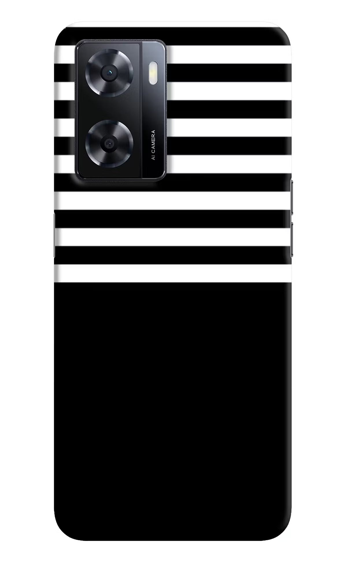 Black and White Print Oppo A57 2022 Hard Case Back Cover by Casekaro