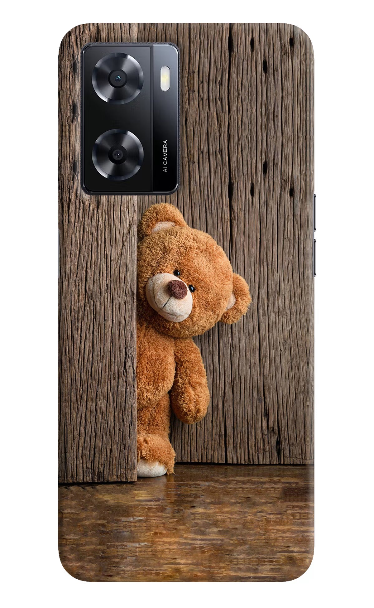 Teddy Wooden Oppo A57 2022 Hard Case Back Cover by Casekaro