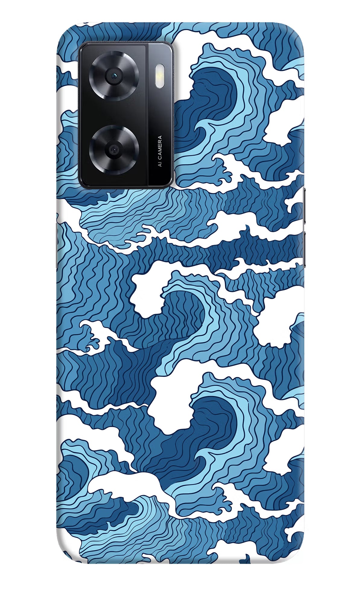 Blue Waves Oppo A57 2022 Hard Case Back Cover by Casekaro
