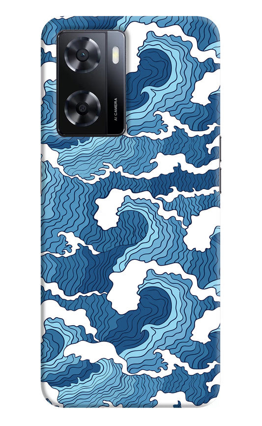 Blue Waves Oppo A57 2022 Hard Case Back Cover by Casekaro