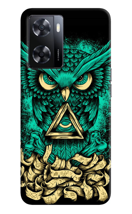 Green Owl Oppo A57 2022 Hard Case Back Cover by Casekaro