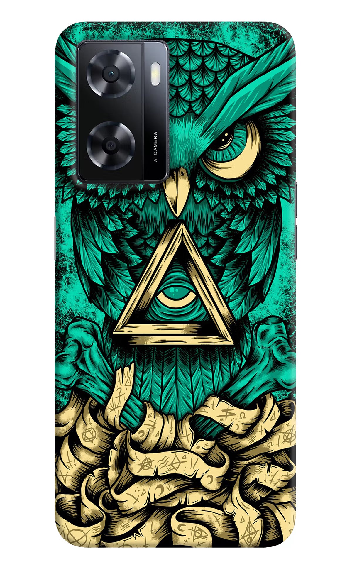 Green Owl Oppo A57 2022 Hard Case Back Cover by Casekaro