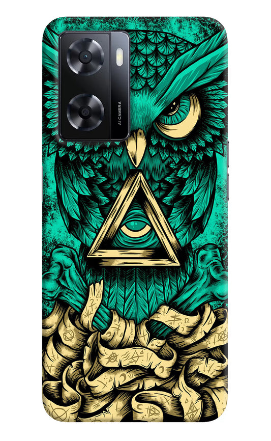 Green Owl Oppo A57 2022 Hard Case Back Cover by Casekaro