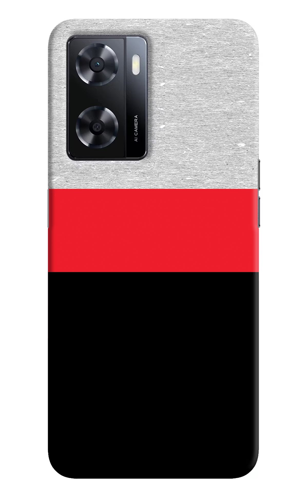 Tri Color Pattern Oppo A57 2022 Hard Case Back Cover by Casekaro