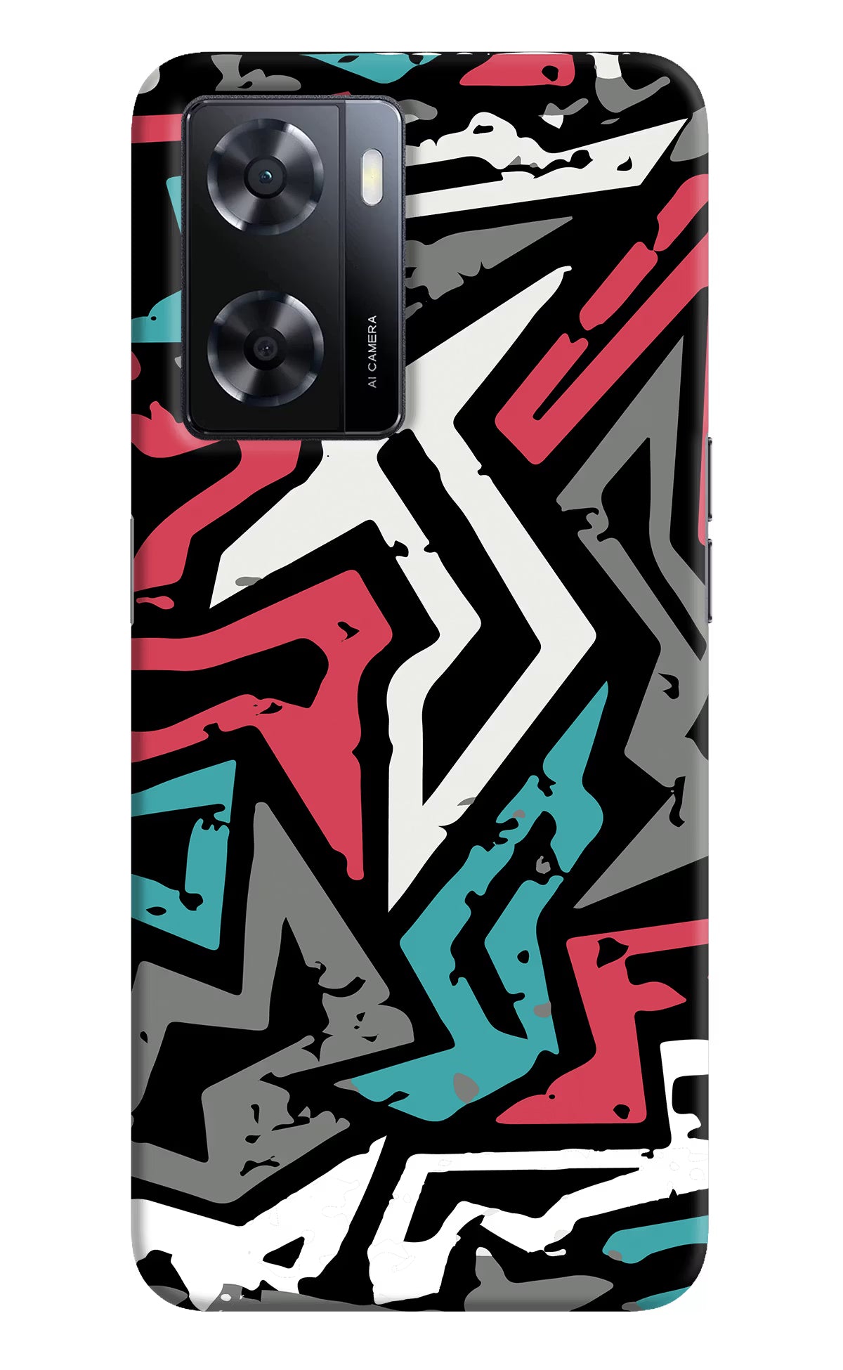 Geometric Graffiti Oppo A57 2022 Hard Case Back Cover by Casekaro