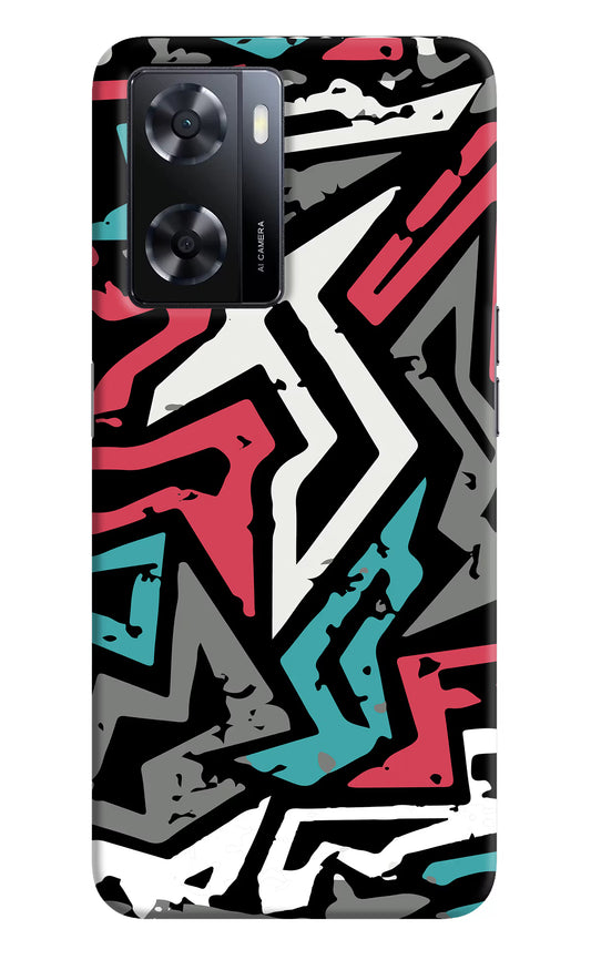 Geometric Graffiti Oppo A57 2022 Hard Case Back Cover by Casekaro