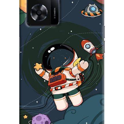 Cartoon Astronaut Oppo A57 2022 Hard Case Back Cover by Casekaro