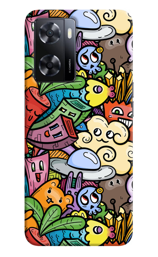 Veggie Doodle Oppo A57 2022 Hard Case Back Cover by Casekaro