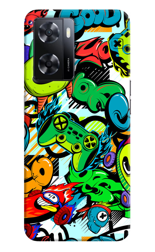 Game Doodle Oppo A57 2022 Hard Case Back Cover by Casekaro