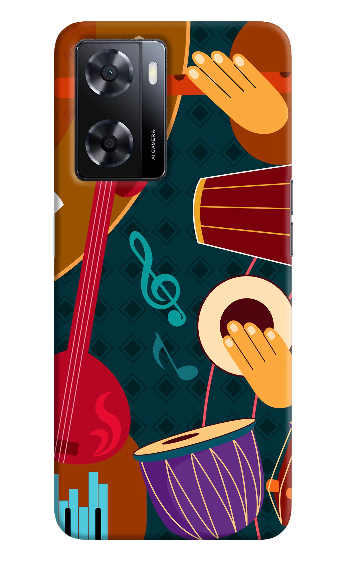 Music Instrument Oppo A57 2022 Hard Case Back Cover by Casekaro