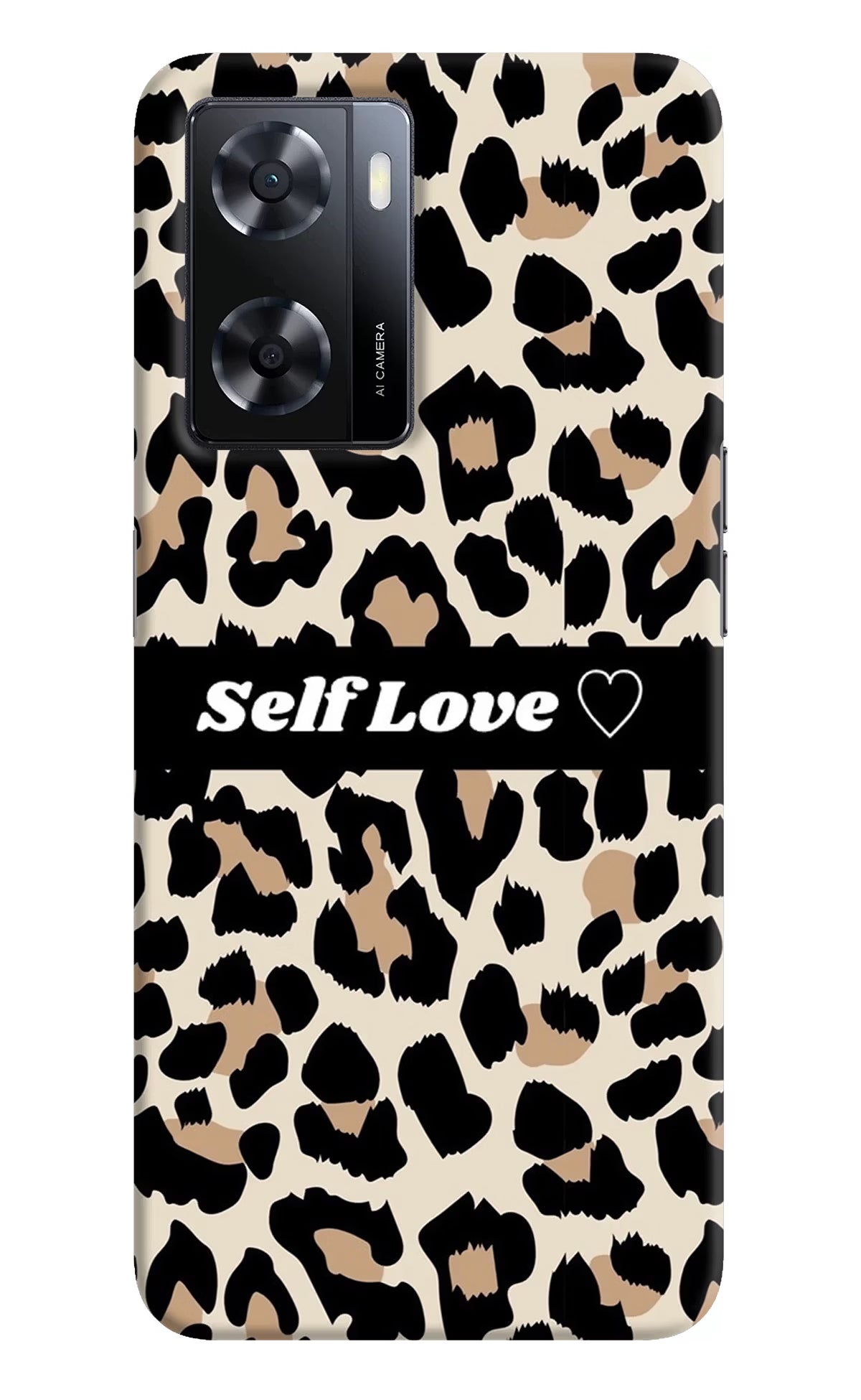 Leopard Print Self Love Oppo A57 2022 Hard Case Back Cover by Casekaro