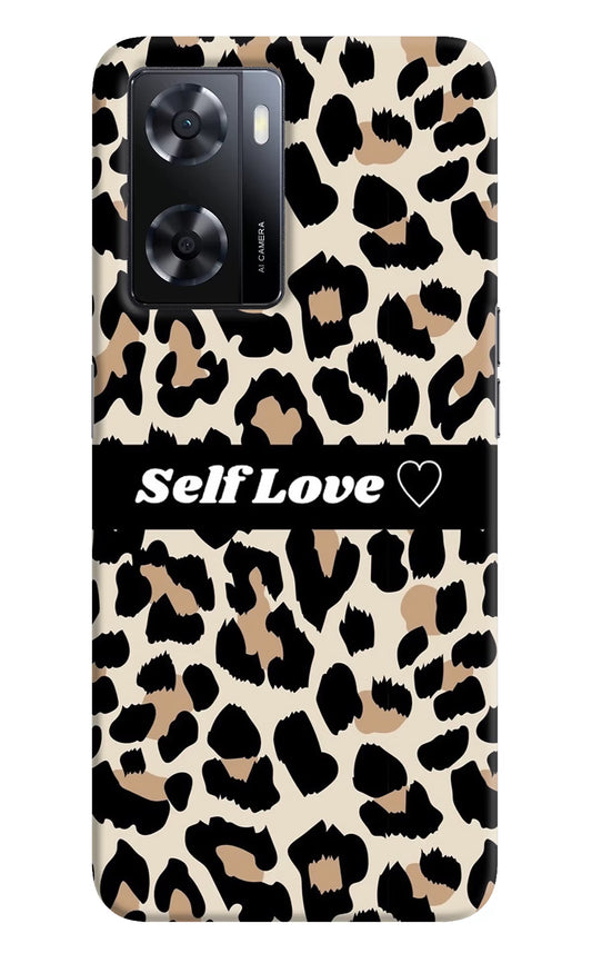 Leopard Print Self Love Oppo A57 2022 Hard Case Back Cover by Casekaro