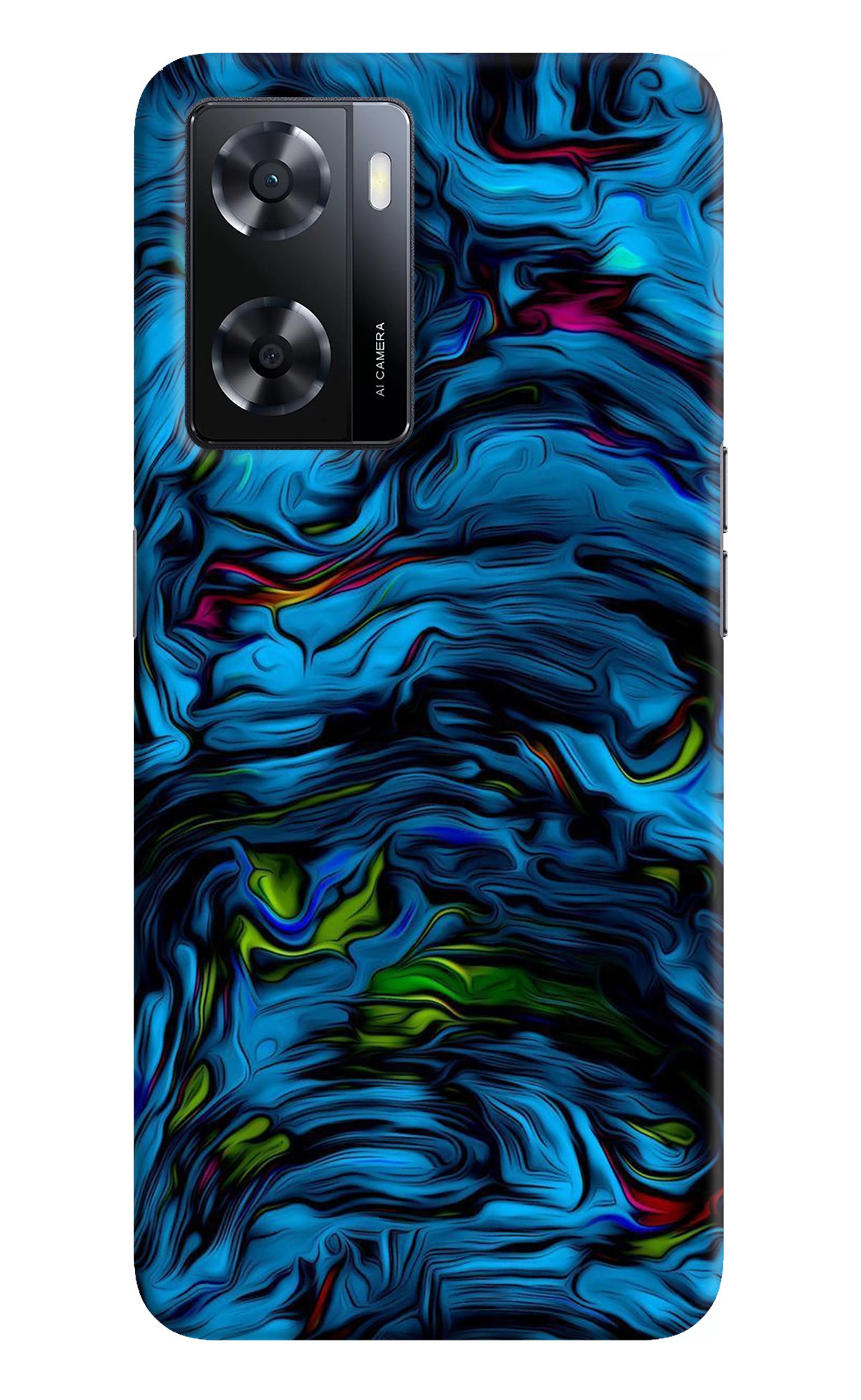 Dark Blue Abstract Oppo A57 2022 Back Cover