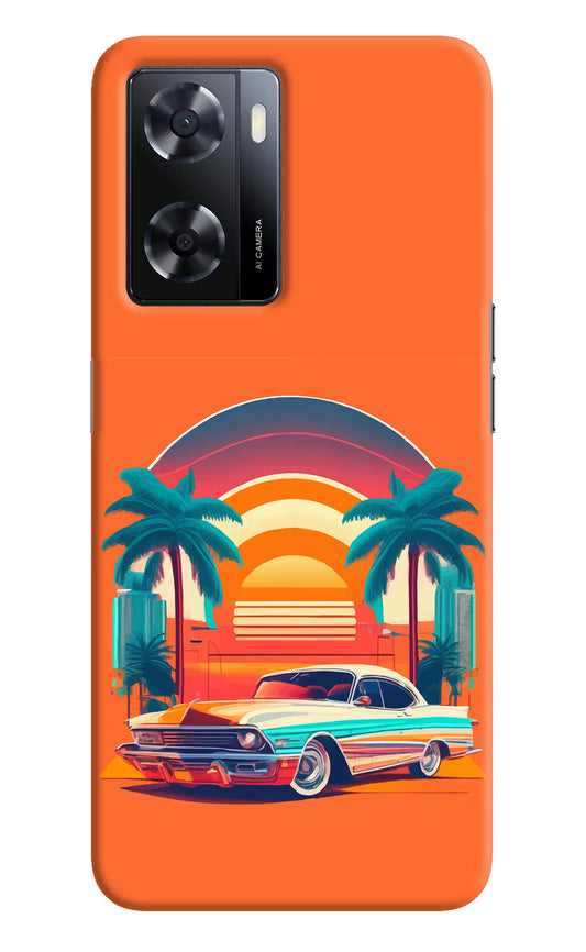 Palm Drive 80s Oppo A57 2022 Hard Case Back Cover by Casekaro