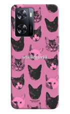 Pink Cats Oppo A57 2022 Hard Case Back Cover by Casekaro