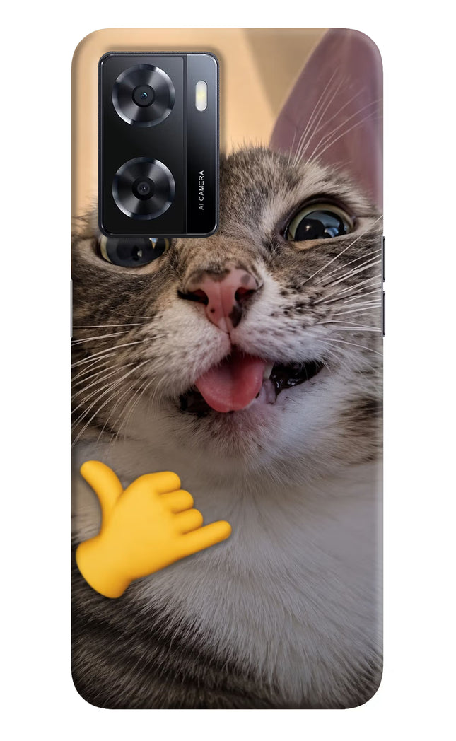 Silly Cat Call Oppo A57 2022 Hard Case Back Cover by Casekaro
