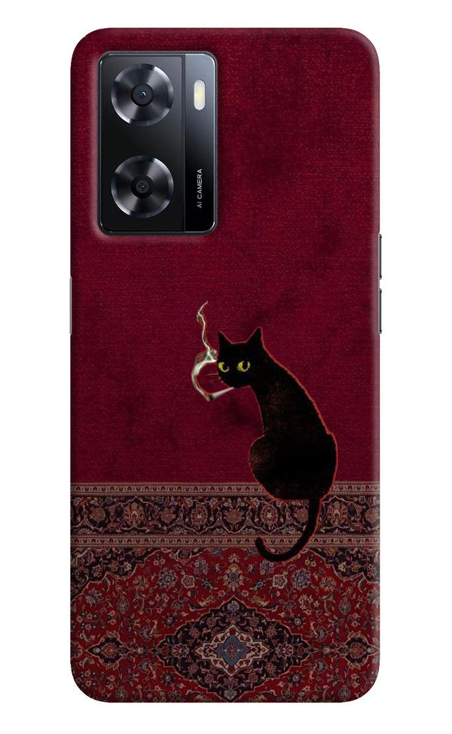 Midnight Cat Oppo A57 2022 Hard Case Back Cover by Casekaro