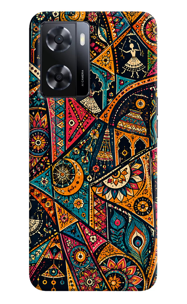 Folk Print Oppo A57 2022 Hard Case Back Cover by Casekaro