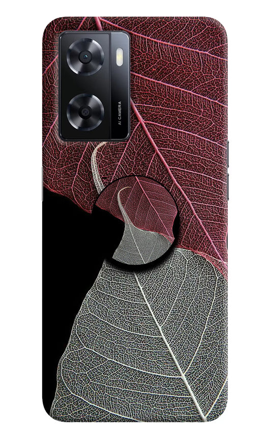 Leaf Pattern Oppo A57 2022 Pop Case by Casekaro