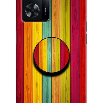 Multicolor Wooden Oppo A57 2022 Pop Case by Casekaro
