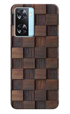 Wooden Cube Design Oppo A77 2022 Back Cover
