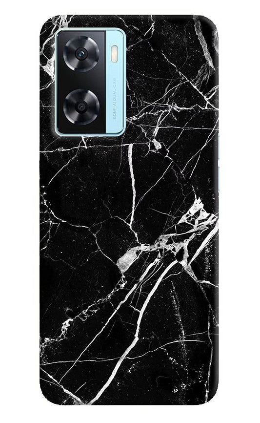 Black Marble Pattern Oppo A77 2022 Back Cover