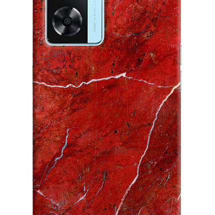 Red Marble Design Oppo A77 2022 Back Cover