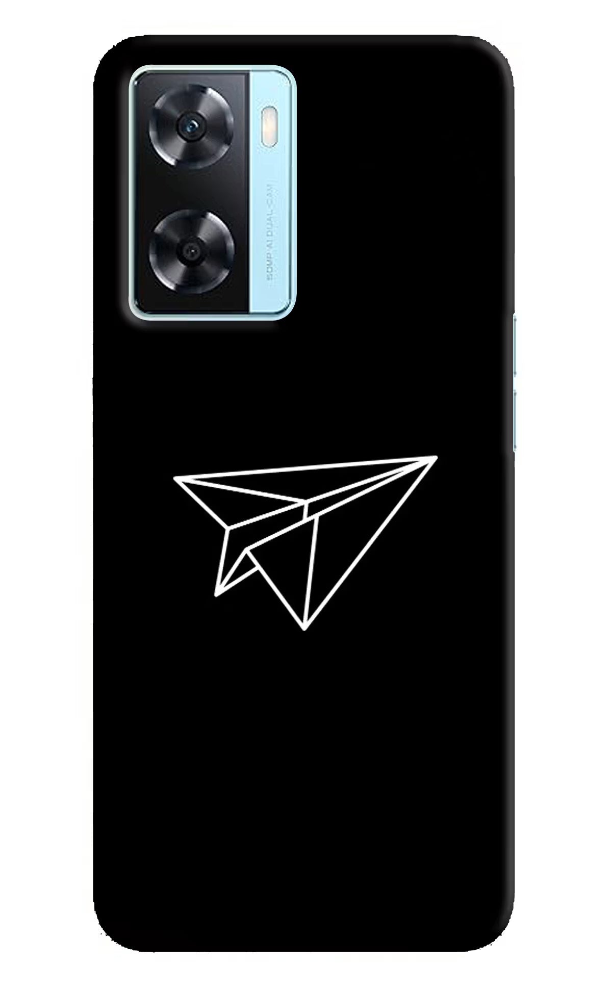 Paper Plane White Oppo A77 2022 Back Cover