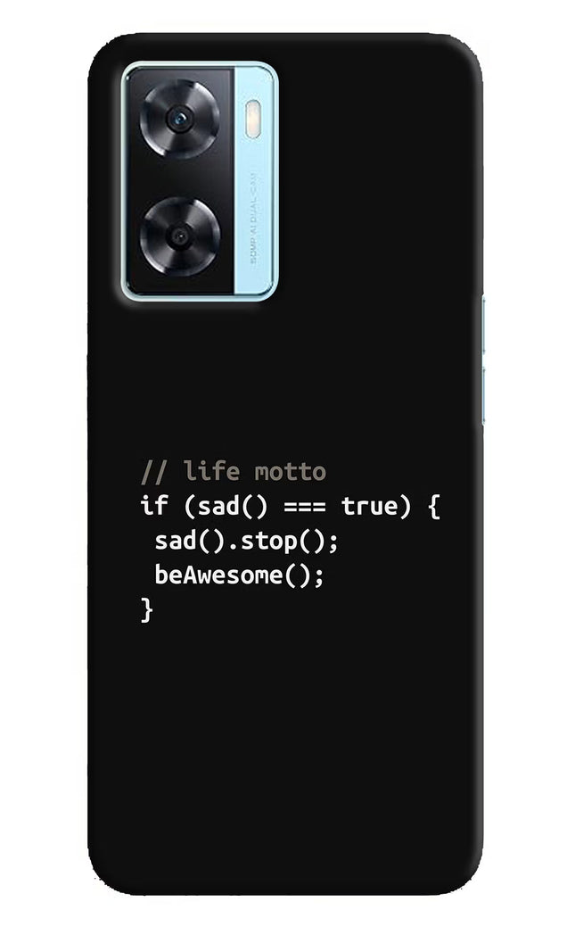 Life Motto Code Oppo A77 2022 Back Cover
