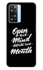 Open Your Mind Before Your Mouth Oppo A77 2022 Back Cover
