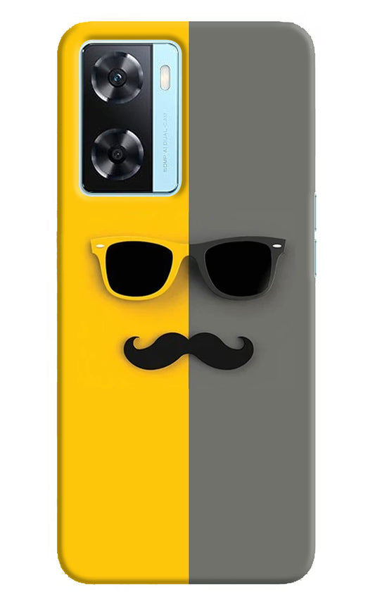 Sunglasses with Mustache Oppo A77 2022 Back Cover