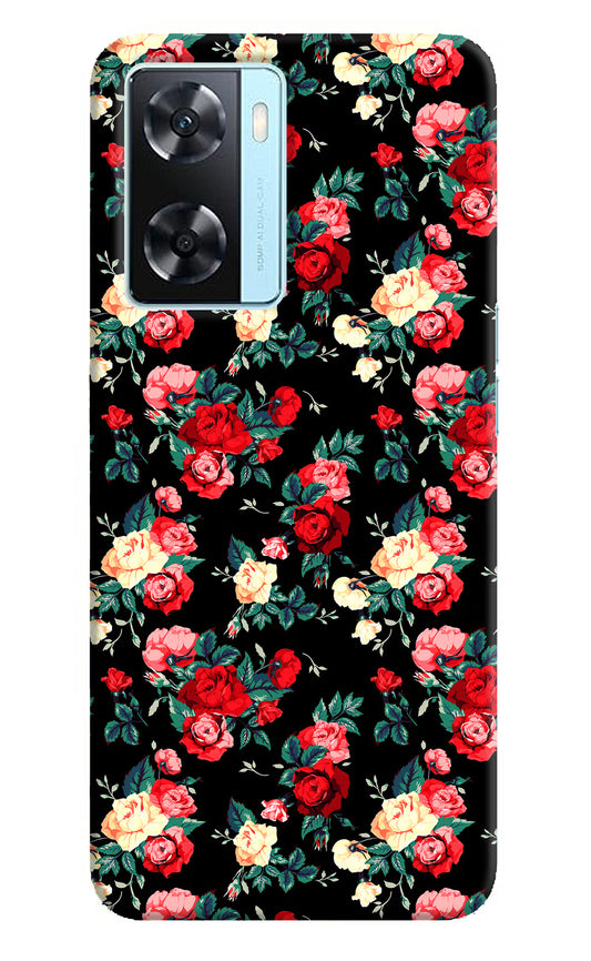 Rose Pattern Oppo A77 2022 Back Cover