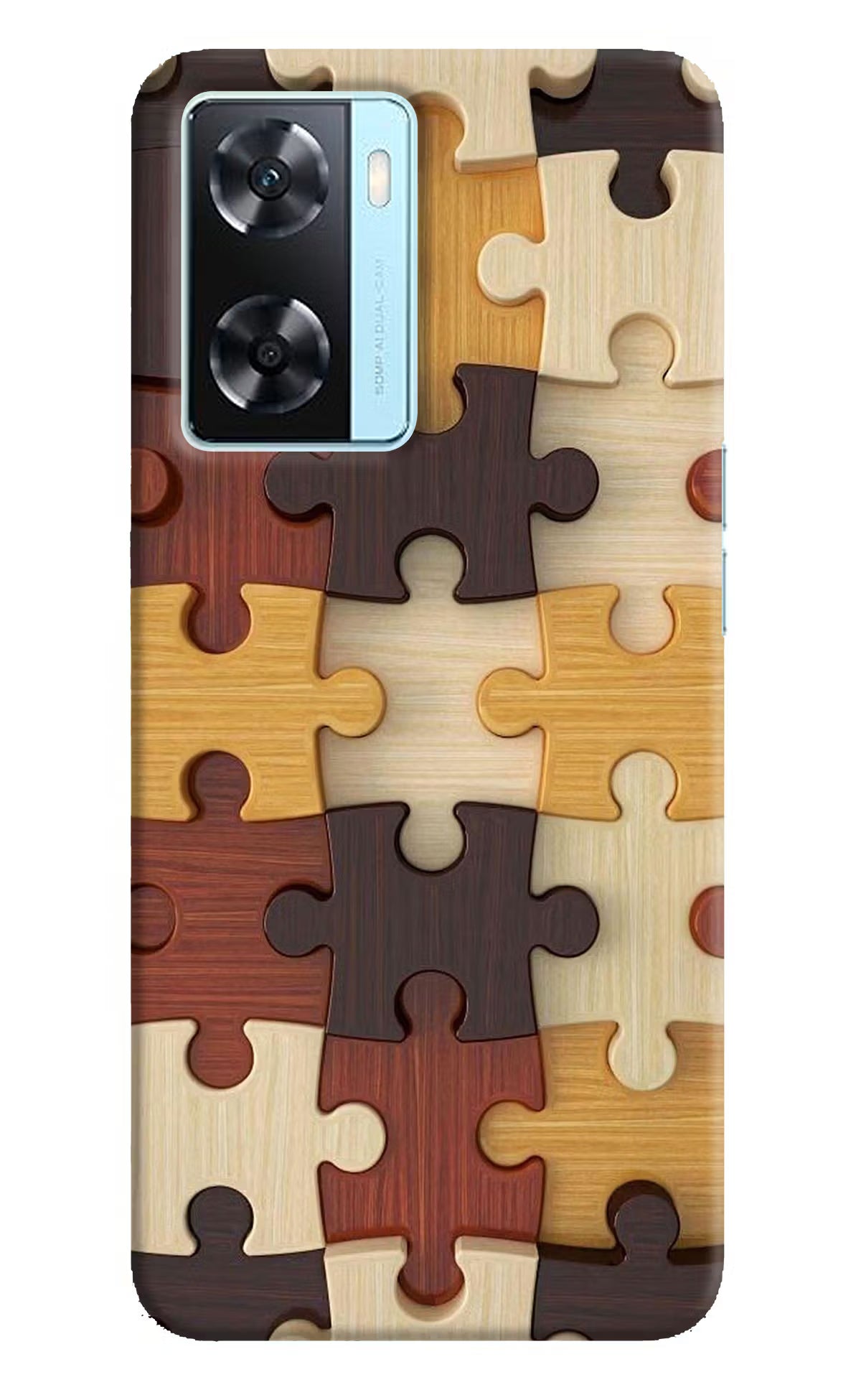 Wooden Puzzle Oppo A77 2022 Back Cover