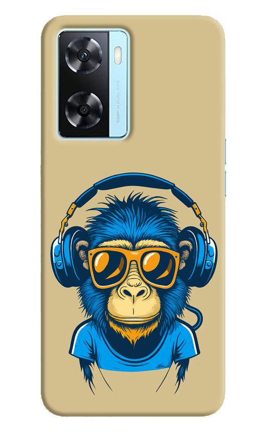 Monkey Headphone Oppo A77 2022 Back Cover