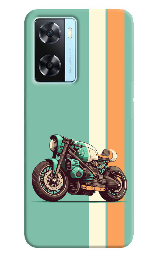 Striped Moto Drift Oppo A77 2022 Back Cover