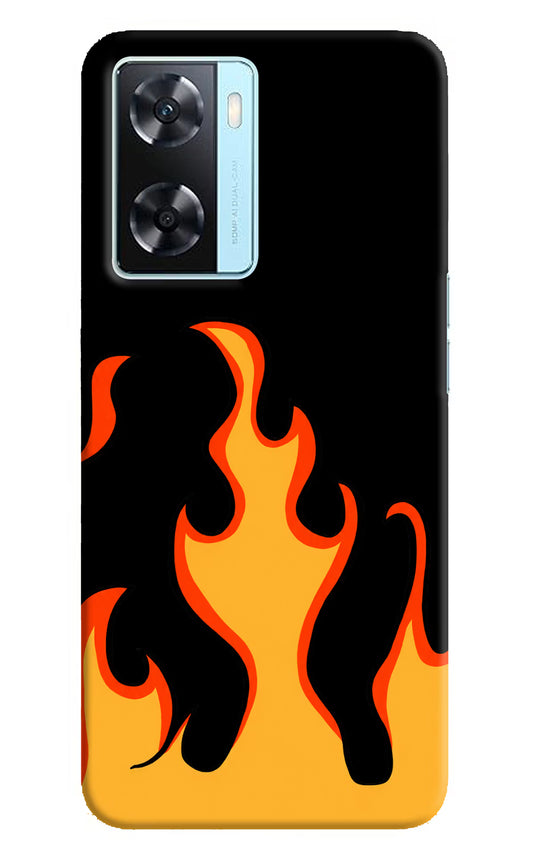 Fired Up – Black Oppo A77 2022 Hard Case Back Cover by Casekaro