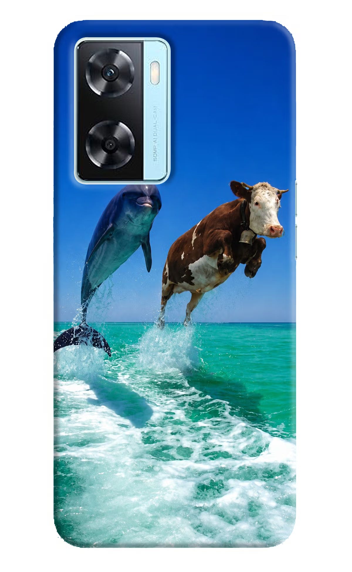 Dolphin vs Cow Oppo A77 2022 Back Cover