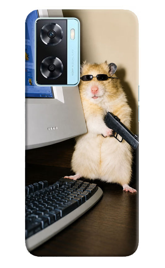 Hacker Hamster Oppo A77 2022 Hard Case Back Cover by Casekaro
