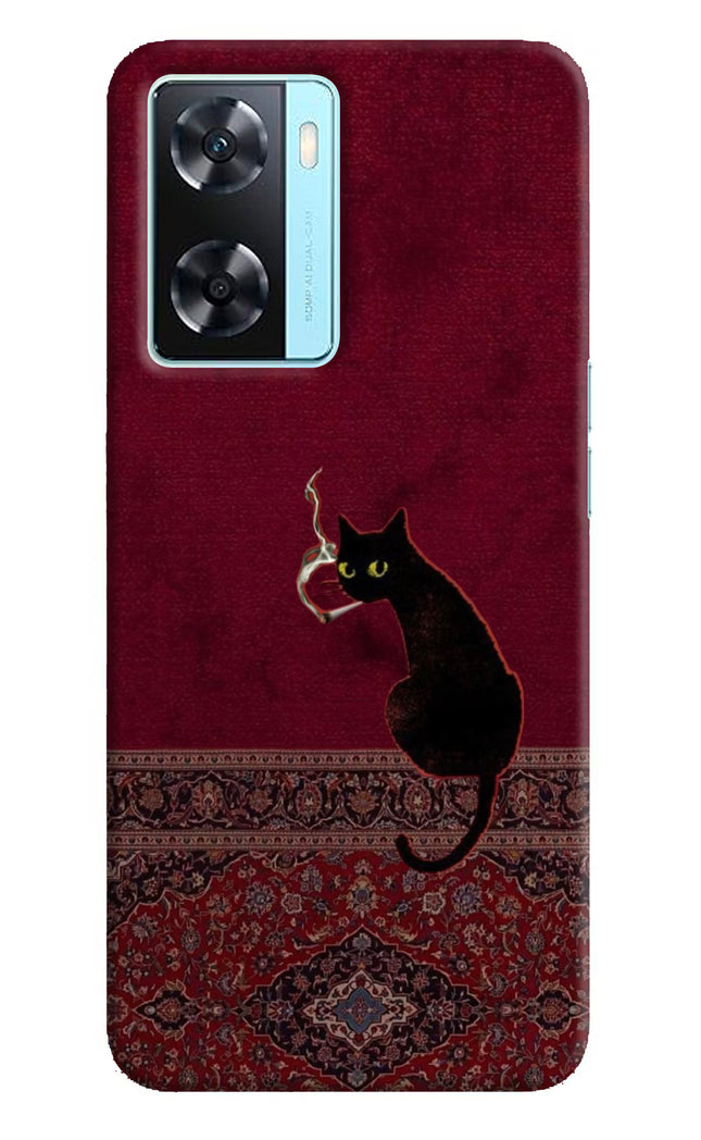 Midnight Cat Oppo A77 2022 Hard Case Back Cover by Casekaro